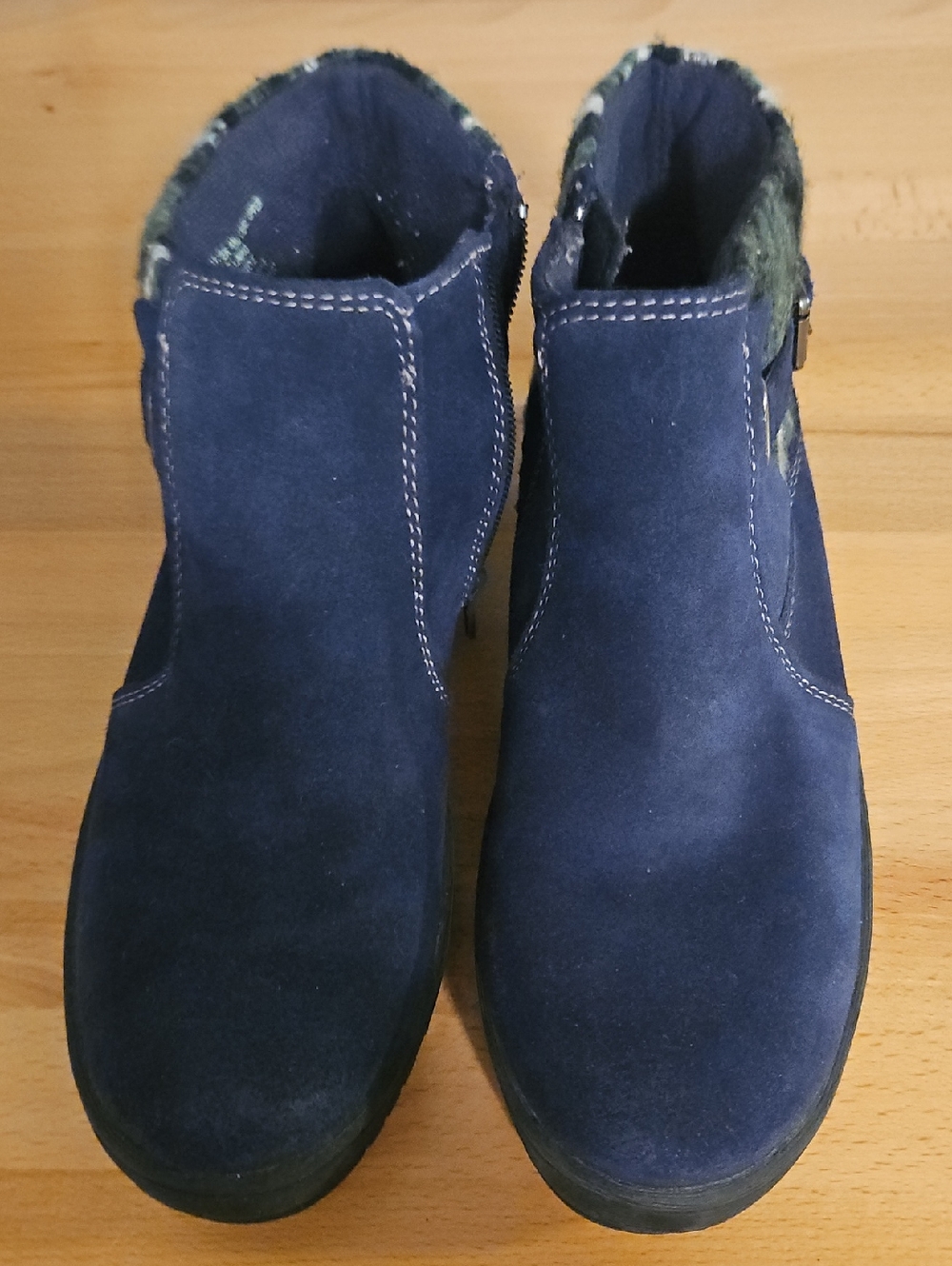 Earth Origins Navy Blue Suede Ankle Booties